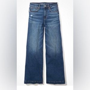 American Eagle High Rise Wide Leg Jean Size 14 X-Long